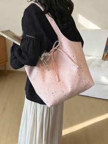 2026 Fashion Large Capacity Women's Shoulder Bag, Casual Multi-Purpose Sweet Style, Classic Daily Bag - Pink - View 3