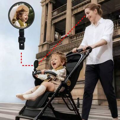 Gương chiếu hậu cho ô tô, xe đạp, xe điện, xe đẩy em bé - Gương lồi, gương góc rộng, tầm nhìn bao quát, thuận tiện quan sát phía sau, nội thất và ghế sau, lắp đặt không cần khoan, cố định bằng dây đai điều chỉnh được, gắn bằng giác hút.