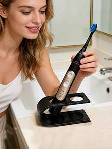 1pc Electric Toothbrush Holder Stand, Bathroom Storage Rack, Toothbrush Organizer, Electric Toothbrush Desktop Stand, Bathroom Vanity Organizer, Innovative Drainage Hole Design To Protect Charging Port, Suitable For Bathroom, Dorm And Home, Creative Storage Rack - Multicolor - View 4