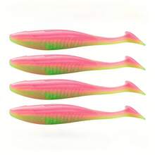 Bộ 4 mồi mềm đuôi chữ T cỡ lớn, dài 14cm, nặng 19g, được thiết kế để câu cá mú nước ngọt, cũng thích hợp cho câu cá vược biển và các loại cá khác. - Nhiều màu - Xem 13