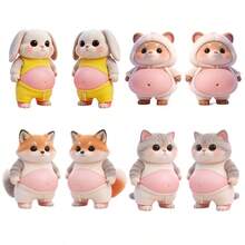 Pegatinas suaves 3D para la barriga, pegatinas de animales lindos como conejo, zorro, gatito, pegatinas suaves de burbujas para apretar, pegatinas antiestrés, pegatinas de masilla para aliviar el estrés, pegatinas decorativas DIY para botellas de agua, refrigeradores, fundas de teléfono, cuadernos, scrapbooking, regalos - Multicolor - Ver 4