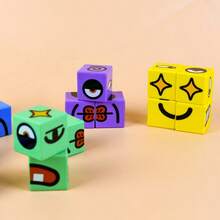Face Changing Magic Cube Game, Face Changing Building Blocks Game, Expression Matching Building Blocks Puzzle, Building Blocks Puzzle Toys, Family Game - Multicolor - View 11