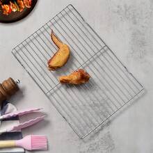 Bộ 3 giá/1 giá làm nguội và nướng bằng thép không gỉ chịu lực cao - Dùng được cho thực phẩm, dễ vệ sinh, an toàn với lò nướng và máy rửa chén, lý tưởng cho việc nấu nướng, nướng bánh và làm nguội bánh quy. - Bạc - Xem 6