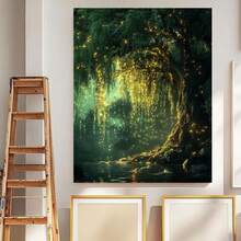 1 Póster de Lienzo "Bosque Brillante con Luciérnagas" - Cuadro Nocturno Encantado del Boscoeconómico, Densidad 1", Marco en Madera Lista para Colgar. Decoración Temática Natural Idealpara SalaónesDormitoriosOficinas: Regalo Mágícopara el HogarImpresiónde Alta CalidadePòsteredecoraativo2DFlat - Enmarcado - Ver 5