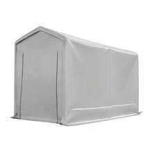 Easy Assembly Outdoor Peak Roof Storage Shed Spray Coated Steel PE Water Repellent Anti UV Anti Rust Storage Shelter Multifunctional Garage Tent For Bike Motorcycle Garden Tools Pool Supplies - Grey - View 10