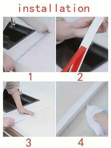 1pc Silicone Self-Adhesive Kitchen Sink Edge Waterproof Strip, 1m/2m Bathroom Vanity Countertop Waterproof Seal, Home Use Self-Adhesive Waterproof Strip - Multicolor - View 5