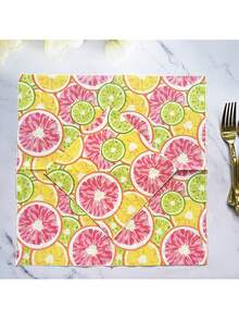 20 piezas Servilletas impresas con patrón de limón de colores - Servilletas de estilo occidental para cenas, adecuadas para fiestas de primavera/verano, reuniones al aire libre, cocina del hogar, fiestas de cócteles, cumpleaños y celebraciones de graduación, servilletas cuadradas de cóctel con patrón decorativo, decoraciones para fiestas - Ver 6