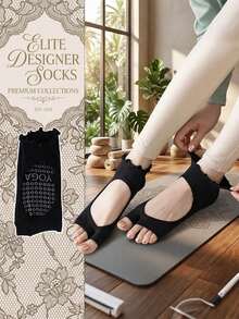 1 Đôi tất yoga mỏng mùa hè dành cho nữ, tất năm ngón chống trượt chuyên nghiệp, tất hở ngón tập Pilates, thể dục, không gót, tất tập thể dục. - Nhiều màu - Xem 1