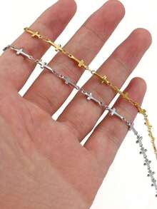 Dây chuyền kẹp giấy bằng thép không gỉ 1/2/5m, dây chuyền kẹp giấy bằng thép không gỉ 304 + khóa càng cua 10mm + vòng nối 5mm. Phụ kiện trang sức thủ công tự làm dành cho cả nam và nữ. - Chuỗi chéo - Xem 11