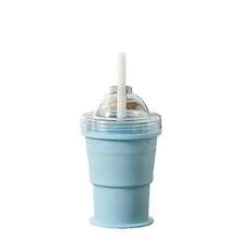 Portable Foldable Ice Ball Maker, Silicone Tray With Straw, Convenient Summer Travel Tumbler - Multicolor - View 7