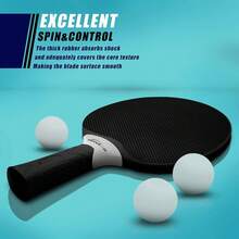 Table Tennis Rackets Set,Professional Ping Pong Paddle Set For 4 Players, Composite Rubber Table Tennis Paddles, Indoor Or Outdoor Games. - Black & White - View 4