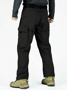 Men's Tactical Work Pants - Multi-Functional Pockets, Specially Designed For Outdoor Hiking, Construction, And Travel, All-Season Professional Style (Spring/Autumn/Summer) -Solid Color Design, Practical With Multiple Pockets, Durable And Long-Lasting - Black - View 3