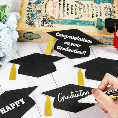 Hình dán tường trang trí tiệc tốt nghiệp chủ đề bác sĩ, màu vàng kim lấp lánh, dành cho sinh viên, trang trí họp mặt bạn bè.