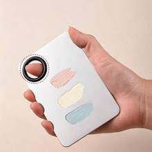 2 piezas Juego de paletas de maquillaje, paleta de maquillaje portátil para artistas, lápiz labial y herramientas de belleza, extractor de puntos negros, limpiador de poros, cuchara de acero inoxidable para base líquida, raspador facial, esencial para maquilladores profesionales, herramientas amigables para viajar, cuchara de alta calidad para una aplicación suave, para profesionales del maquillaje - Plateado - Ver 4