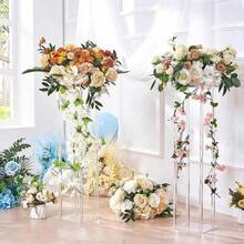 Acrylic Tall Flower Stand, Detachable Flower Rack, Suitable For T-Stage Events Reception Floral Display, Party Decor Home, Wedding Ceremony Balloon Display, Wedding Floral Display Stand - Clear - View 2