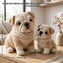 2Pcs Animal Crochet Kit, Beginner Crochet Kit For Adults With Step-By-Step Text Tutorials, Two Bulldogs DIY Knitting Kit, Cute Funny Spring And Summer Home Decorative Ornaments, Birthday Valentine's Day And Easter Day Gifts - Two Bulldogs - View 9