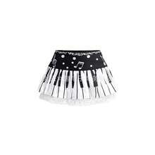 Women's Y2K Punk Vintage Black White Piano Key Polka Dot Lace Tiered Mini Skirt, Japanese Subculture Cake Skirt - Nhiều màu - Xem 6