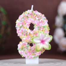 1pc 0-9 Numeric Birthday Candle With Green Edge & 5-Petal Flower, Creative Handmade Candle For Birthday, Anniversary, Party Cake Decoration - View 17