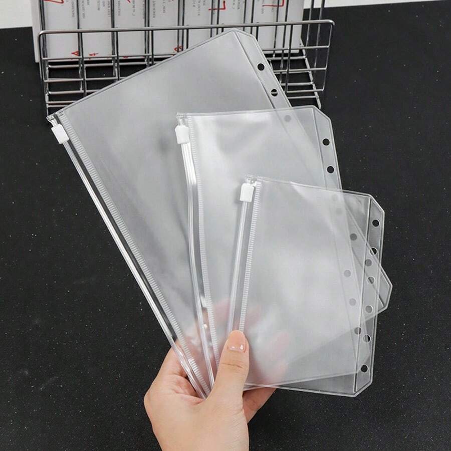 1pc,A6A5A7 Frosted Zipper Bags,Loose Leaf Notebook Refills Filler Organizer