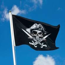 2x3 Ft Pirate Skull Flag - Durable Polyester Skull & Crossbones Flag With Brass Grommets For Indoor/Outdoor Decor - Pirate - View 4