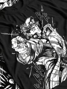T-Shirt Adventure  Anime Manga Jolyne Jotaro Shirt All Size-1 - 黑色 - 查看 1