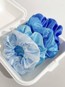 Bộ 12 dây buộc tóc bằng satin mềm mại màu hồng dễ thương, bộ 12 dây buộc tóc nữ tính dùng cho kiểu tóc đuôi ngựa cao, dây chun buộc tóc, dây buộc tóc co giãn, thích hợp cho du lịch và tiệc tùng. - Màu xanh nhạt - Xem 6