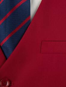 Men's 3 Pieces Suit Set, Blazer Vest And Pants, Slim Fit Formal Suit For Wedding Business Part - Burgundy - View 4