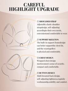 mimilemon Mocha Brown Seamless Plus Size Women's Bra, Smooth Minimalist Lift-Up Underwire Bra - Mocha Brown - View 10