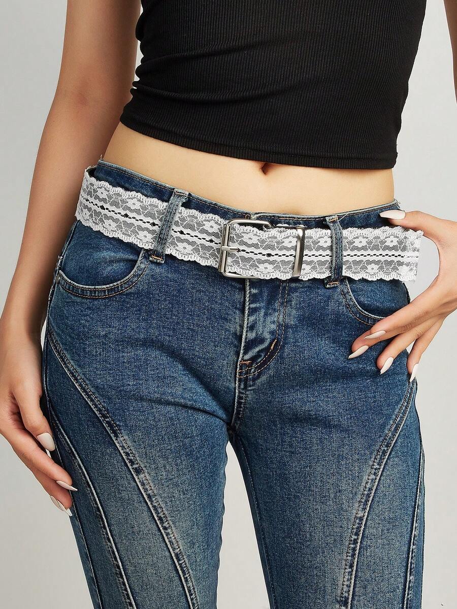 1pc Fashion Versatile Lace Belt, Women's Dress Jeans Accessory Belt, Suitable For Autumn And Halloween - Multicolor - View 1
