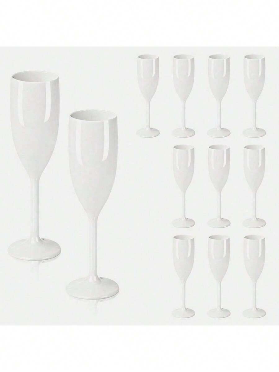 5.4oz Acrylic Champagne Glasses, Shatterproof Cocktail Cups For Bar, Reusable Vintage Champagne Flutes With Handles, Christmas & Birthday Gift - View 1