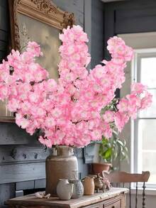 1/3 Piece Artificial Cherry Blossom Branch - Suitable For Tall Vase Decor - Fake Flowers For Wedding Party Home Decoration - Pink - View 3