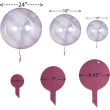 Globos transparentes, de diferentes tamaños, 50 globos de 10 pulgadas, 18 pulgadas, 24 pulgadas, grandes, color rosa, con arco de burbujas transparentes, kits de guirnaldas - 1 - Ver 3