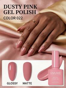 GMUME 7.5ml Rose Red Gel Nail Polish, Vibrant Floral Red Tone, Removable UV LED Nail Polish, One Bottle One Color, Professional Salon Quality, Long-Lasting, Valentine's Day Gift, Sexy Aesthetics, DIY Home Manicure, High Pigment - Hot Pink - View 2