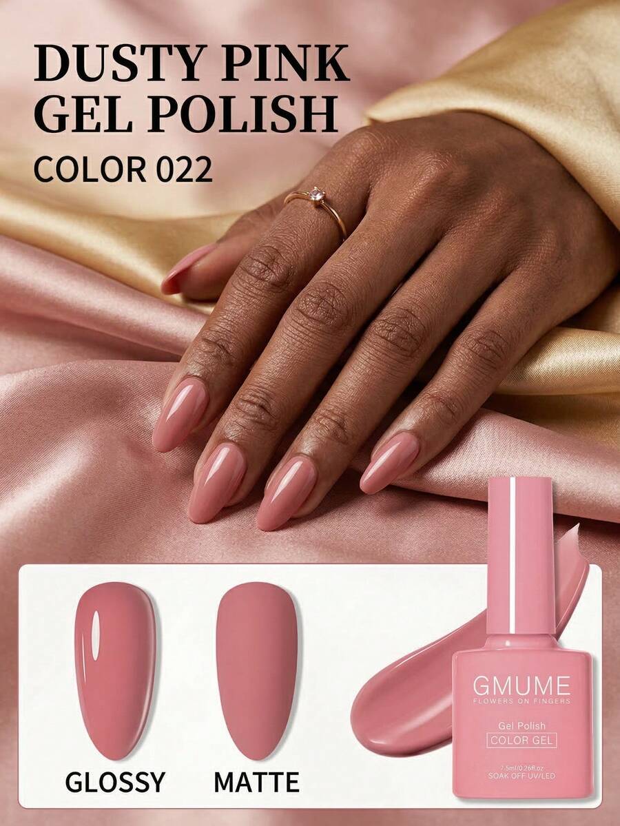 GMUME 7.5ml Rose Red Gel Nail Polish, Vibrant Floral Red Tone, Removable UV LED Nail Polish, One Bottle One Color, Professional Salon Quality, Long-Lasting, Valentine's Day Gift, Sexy Aesthetics, DIY Home Manicure, High Pigment
