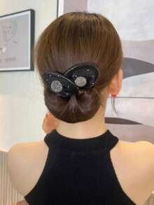 懒人发圈发球头盘神器扭结花环发带花苞头发饰拉卡女士 - 黑色 - 查看 3