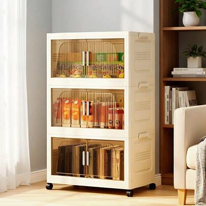 1 Stück faltbarer Kleiderschrank Organizer, Kunststoff Muschel Schrank, tragbarer Heim Kleiderschrank, Wohnzimmer Spielzeug Schrank, Snack Schrank Organizer, Küche Standregale, Weihnachts- und Halloween-Geschenk, Badezimmer Papierrollenaufbewahrung, Schlafzimmer Regal, faltbares Schuhgestell