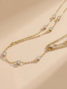 1 chiếc vòng cổ đính đá pha lê thời trang, dây chuyền vàng sáng bóng, phụ kiện bikini gợi cảm dành cho nữ, quà tặng trang sức phong cách Bohemian cho tiệc bãi biển. - Vàng - Xem 5