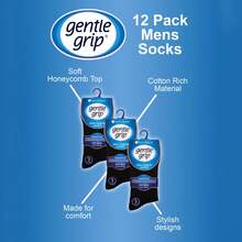 Gentle Grip Gentle Grip - 12 Pair Multipack Loose Top Mens Socks Extra Wide Non Elastic Dress Socks - SOMRJ34 - View 5