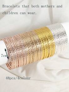 12 chiếc vòng tay kim loại mỏng hình thoi sang trọng, tinh tế, có thể xếp chồng lên nhau. - Nhiều màu - Xem 13