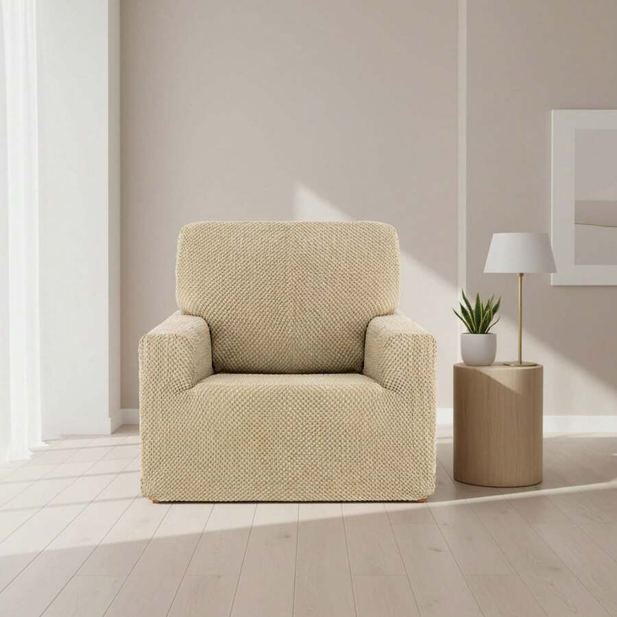 Kiva Universal And Versatile 1-Seater Sofa Cover, Various Colors Available – Easy-To-Fit Protective Sofa Cover For Backrest, Seat And Arms - 米色 Ulises 2 - 查看 1