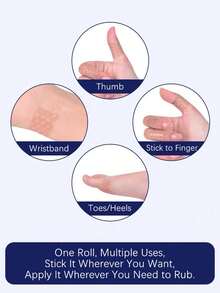 1m/Roll Silicone Anti-Friction Self-Adhesive Protectors, Heel Blisters Pads For Women, Can Be Cut To Fit Any Shape, Suitable For High Heels - Champagne - View 7