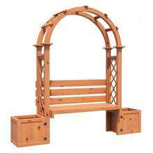 Flowerpots, Planters With Trellises For Climbing Plants, Spacious Flowerpots, Planters, Planters With Trellises And Seating For Garden, Patio And Terrace. - 自然色 - 查看 8
