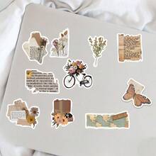 50PCS/Set Unique Asymmetric Object Quote Stickers - DIY Adhesive Decor For Notebook & Journal Scrapbook Supplies Scrapbooking - 50 PCS - View 8
