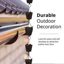 96 Inch Cast Iron Rain Chain Bucket Style Decorative Rain Chain For Gutter Downspout Replacement Outdoor Garden Patio Yard Roof Water Diversion Drainage Chain Durable Rustic Rain Catcher - Hoa tulip - Xem 11