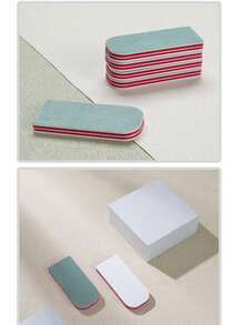 4pcs Double-Sided Sponge Nail File, Nail Care Polishing Sanding Block - Mint Green - View 3
