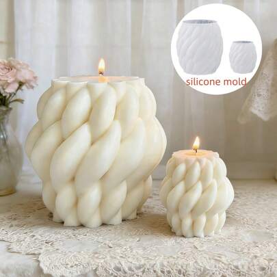 2 khuôn silicon tròn xoắn ốc dùng làm nến - Thiết kế 3D độc đáo, thích hợp làm nến thơm, không cần nguồn điện, dễ sử dụng - Tuyệt vời để tạo ra đồ trang trí nhà cửa độc đáo, nến thơm.
