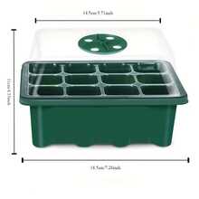 Bộ khay ươm cây nhiều ngăn (1/10 bộ), 4 món/bộ (1 nắp thông gió + 1 nắp trong suốt + 1 khay ươm + 1 đế), thiết kế dày dặn, điều chỉnh độ ẩm và thông gió, khay trong suốt thích hợp cho nhà kính và vườn, hộp ươm cây, thiết kế chịu nhiệt. - Nhiều màu - Xem 9