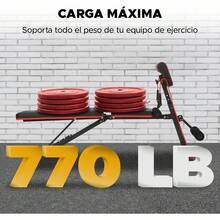 XR Banco de Pesas, Banco de Ejercicio Fitness Multiposición con 2 Ligas Incluidas, Banco de Entrenamiento Soporta 350 Kg, 8 Niveles de Inclinación con Cojín Lumbar, Banco Gym Plegable - 1 - Ver 9
