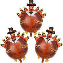 Globos de pavo de Acción de Gracias para Acción de Gracias, suministros de fiesta temática, cosecha, festival, decoración de fiesta de Acción de Gracias, suministros de decoración de fiestas, - Sombrero de Año Nuevo Negro - Ver 1