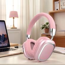 Gerripuer New Full-Ear Wireless Headphones, HIFI High-Definition Calls, Comfortable MP3 Music For Mobile Phones, Universal Type-C, Foldable Rotatable Retractable, ABS Plastic Metal Texture, High-End Business Gifts Wireless Headphones - Pink - View 3